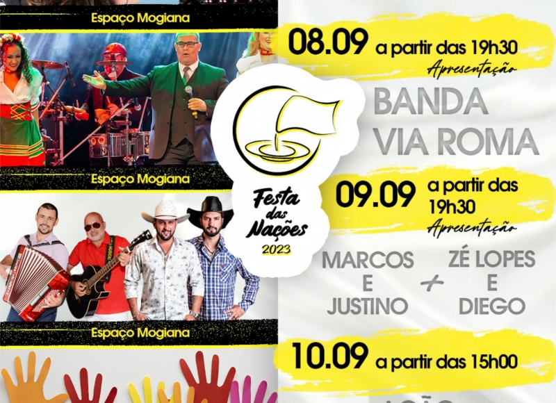 Festa das Nações começa quinta-feira com atrações musicais e a culinária típica de cinco países