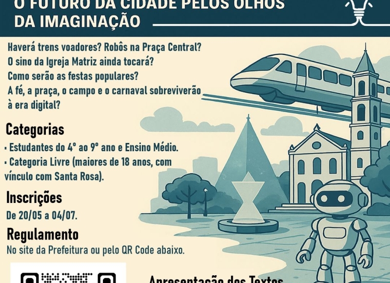 Concurso Literário “Chico Alencar” 2025 convida à imaginação sobre o futuro de Santa Rosa de Viterbo