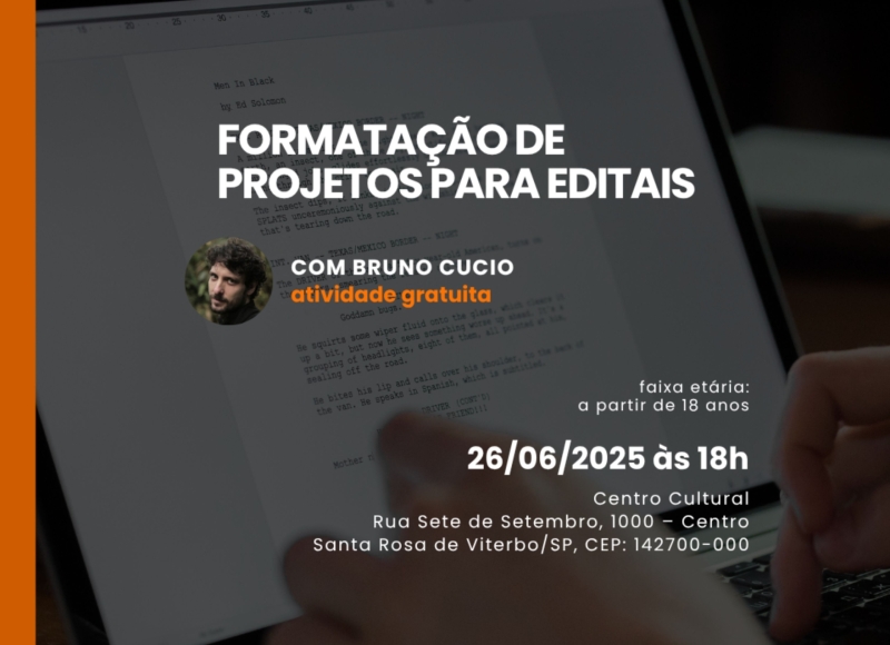 Oficina de Formatação de Projetos para Editais com Bruno Cucio
