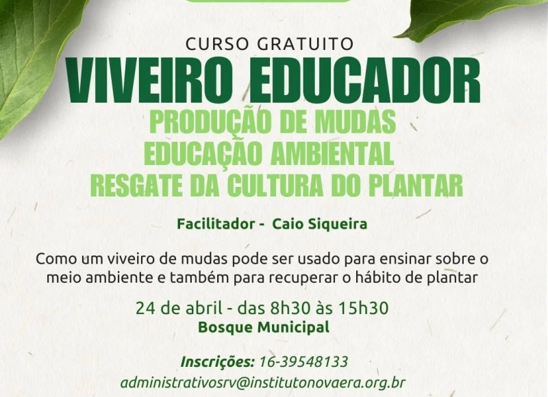 Santa Rosa de Viterbo promove oficina gratuita sobre viveiro educador
