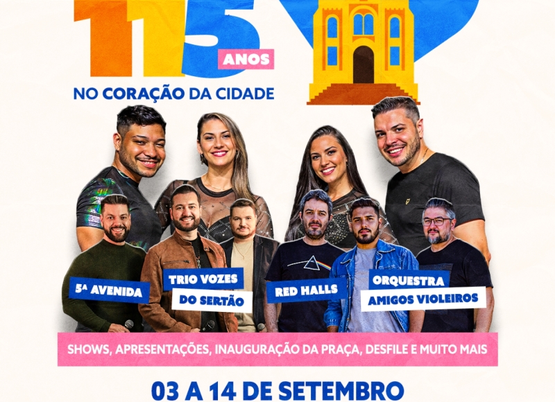 Programação do Aniversário de 115 anos de Santa Rosa de Viterbo!