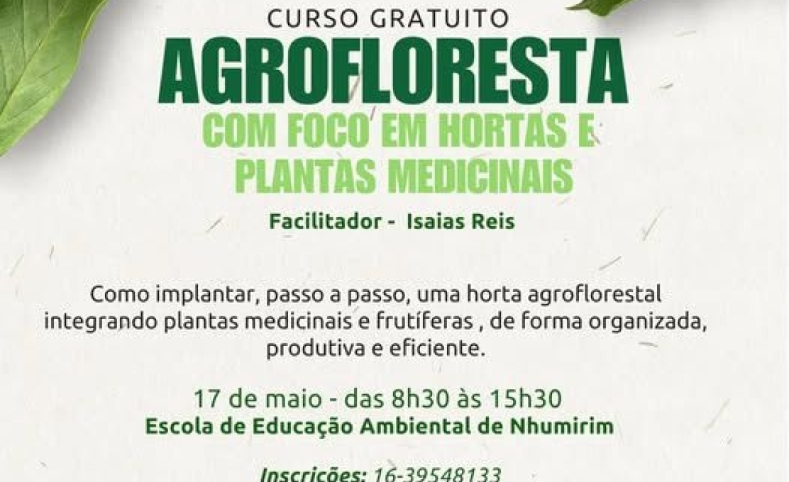 Programa de Educação Ambiental promove curso prático de Agrofloresta com foco em Hortas e Plantas Medicinais