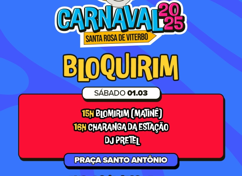 Carnaval 2025 em Santa Rosa de Viterbo começa neste sábado