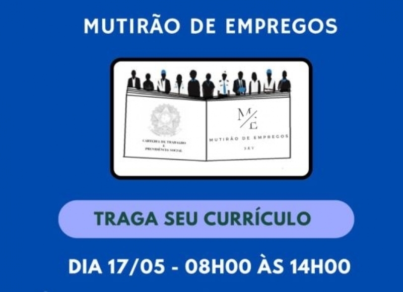 Mutirão de Empregos acontece nesta sexta-feira