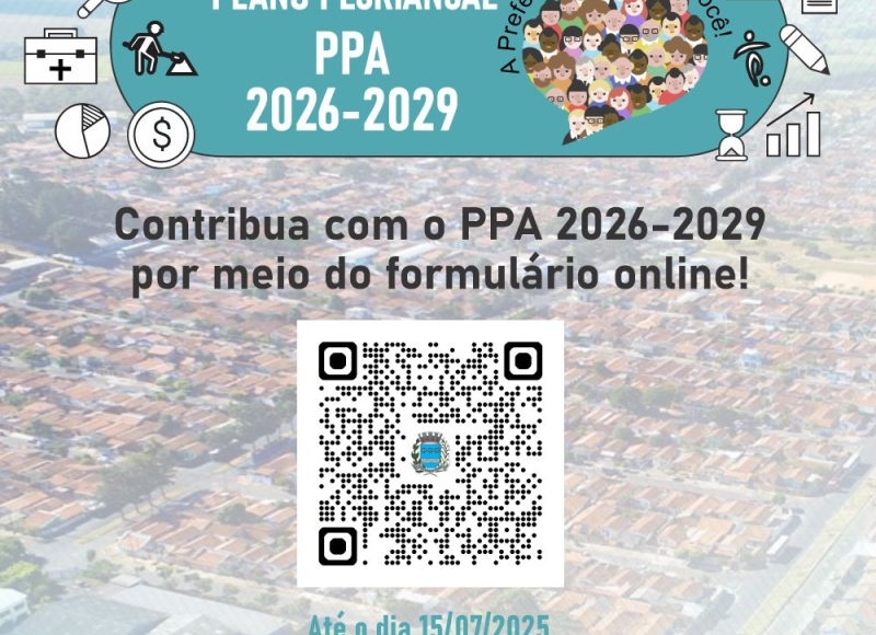 Ainda dá tempo: Contribua com o PPA 2026-2029 por meio do formulário online