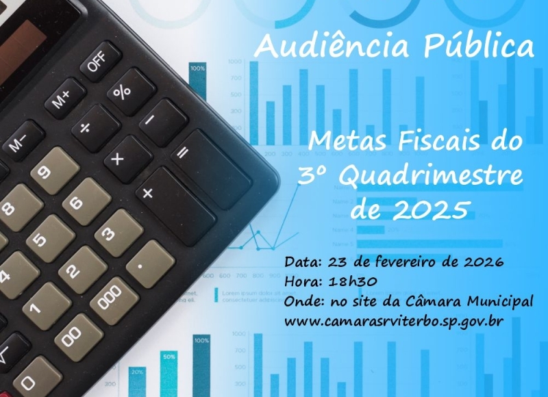 Lembrete – Audiência Pública é HOJE!