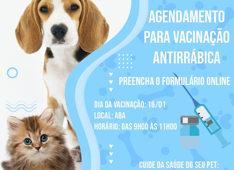 Vacinação Antirrábica para Cães e Gatos: Agende a vacina do seu pet para amanhã