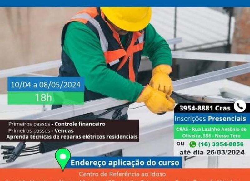  Encerradas as inscrições para o curso de reparos elétricos residenciais