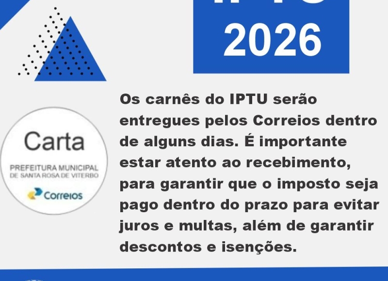 Entrega dos carnês do IPTU 2026