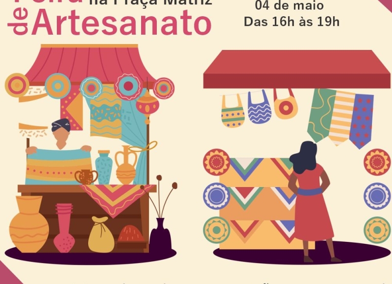 Nossa Praça, Nossa Arte! Domingo tem Feira de Artesanato na Praça Matriz