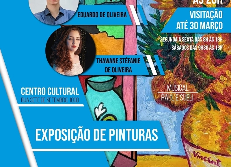 Exposição de pinturas será aberta hoje no Centro Cultural