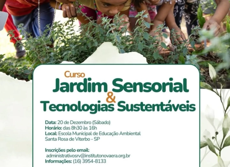 CURSO GRATUITO: Jardim Sensorial & Tecnologias Sustentáveis