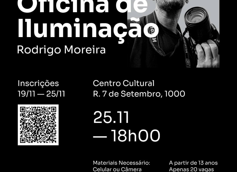 Inscrições abertas para Oficina de Iluminação